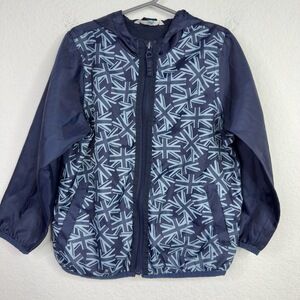 John Lewis Jacket Boys 4 Blue Hooded Zip Geometric UK Flag‎ Outdoor Windbreaker